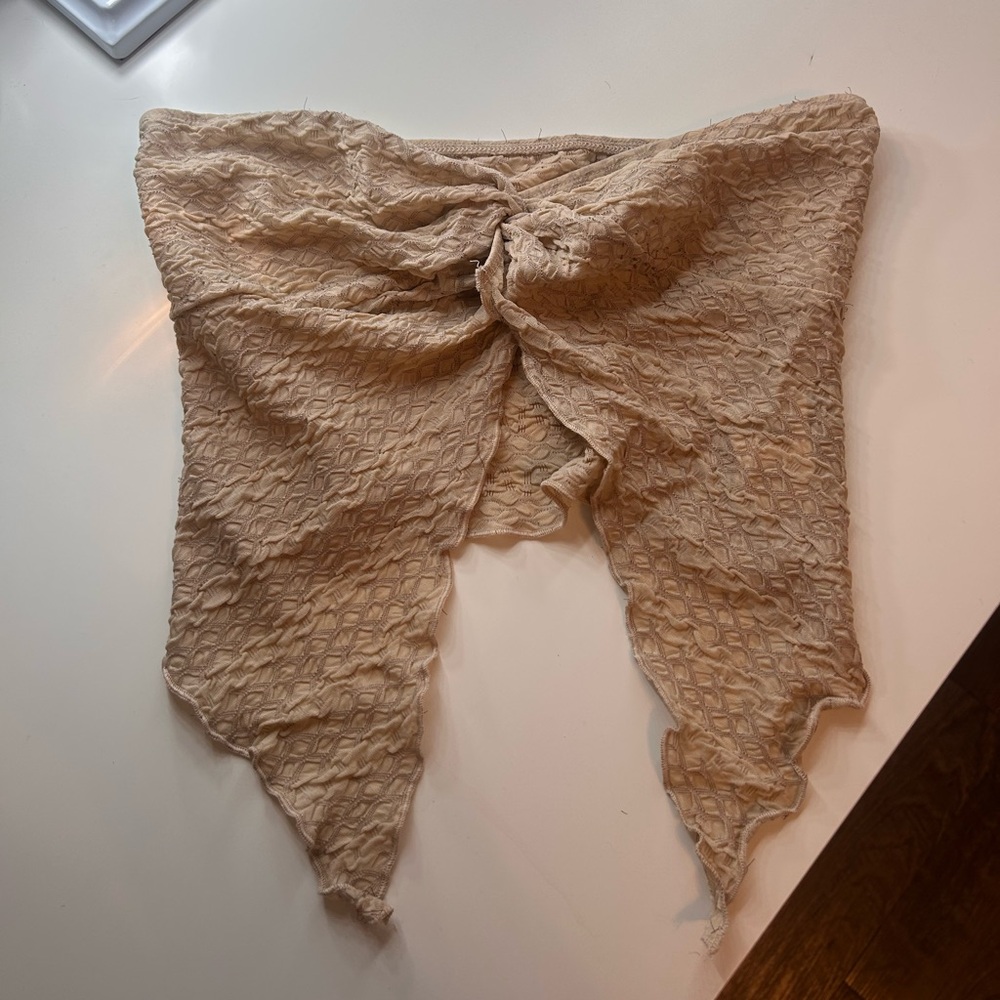 Strapless beige top